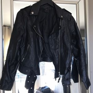Black faux leather jacket